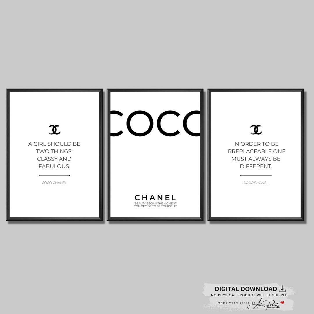 COCO Wall Art, Set of 3 Fashion Prints, Modern Wall Art, Fashion ...