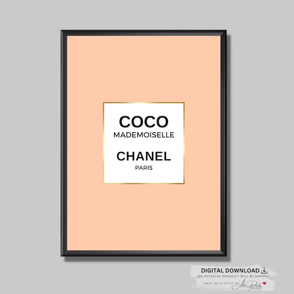 Coco Mademoiselle Perfume Illustration, Fashion Wall Decor, Aesthetic Print, Modern Wall Art, Digital Print - Instant Download