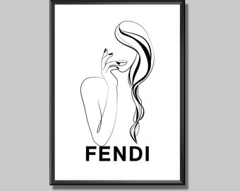 Fashion Print - Digital, Minimalist Woman Line Art, Modern Luxury Fashion Wall Decor, Instant Download