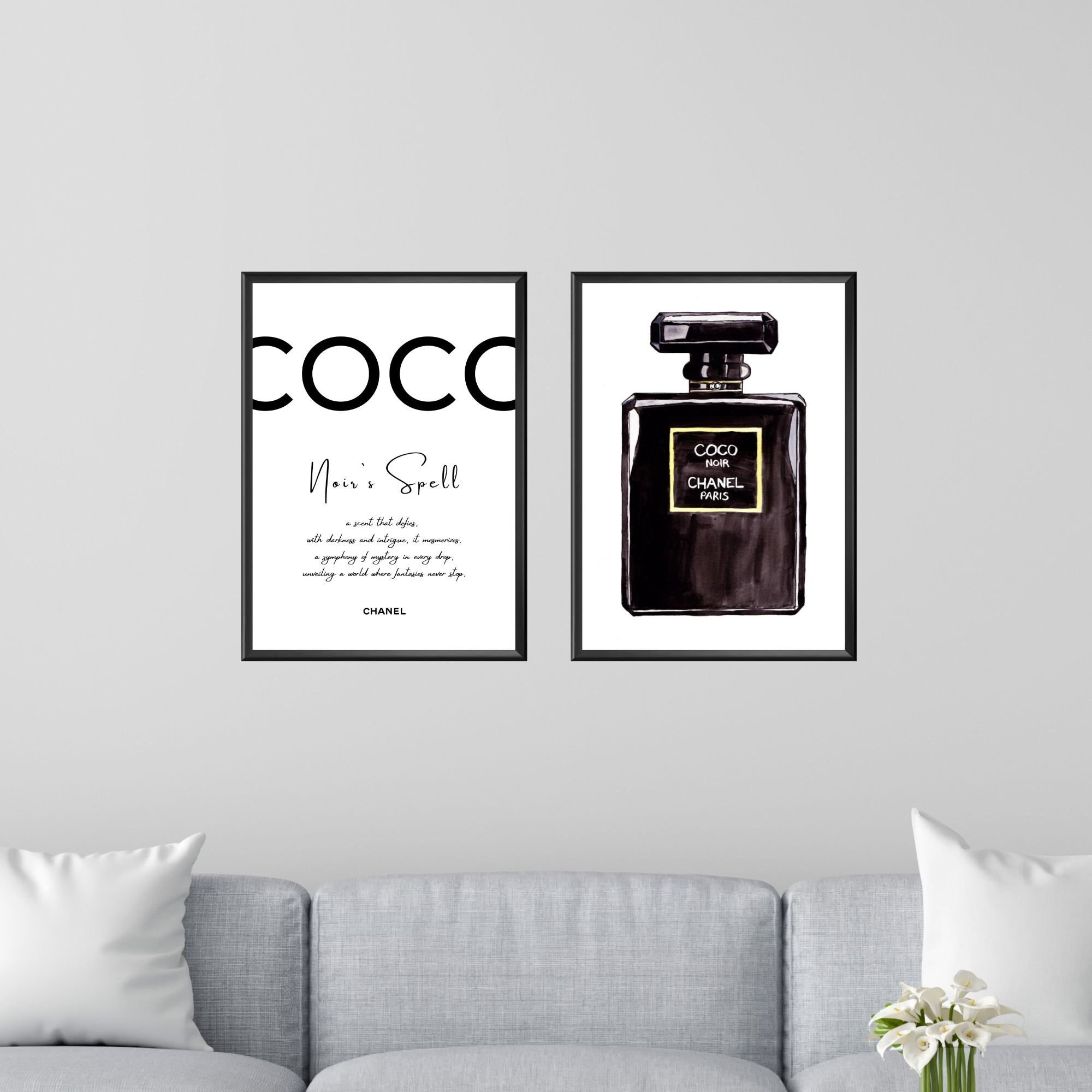 Romantic gallery wall paris posters coco chanel posters golden frames