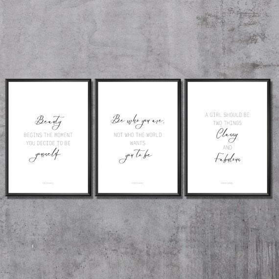 Set Of 4 Chanel Quotes Wall Art set, Chanel Print, Chanel Wall Decor,print  Art