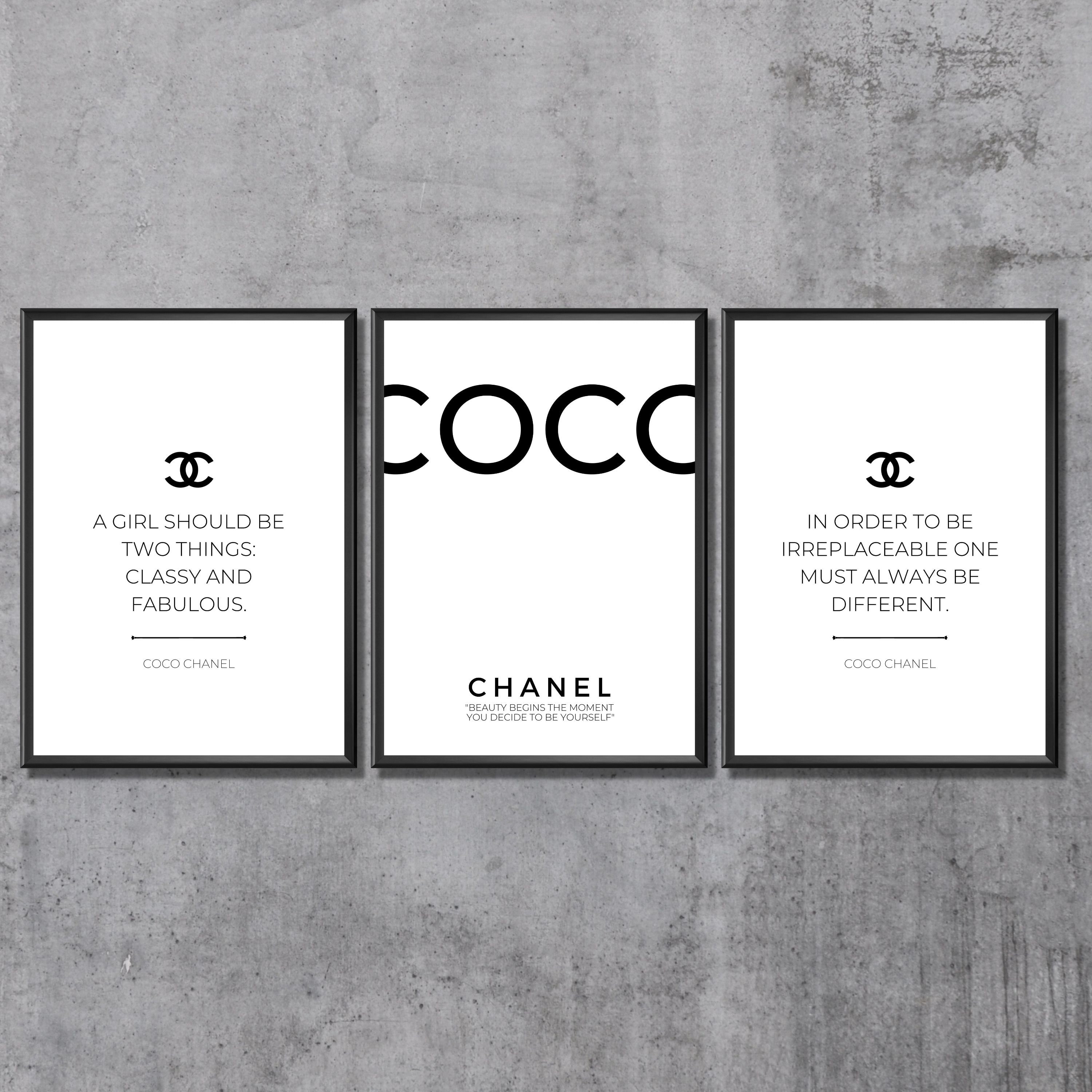 COCO Wall Art, Set of 3 Fashion Prints, Modern Wall Art, Fashion Printable,  Fashion Quote, Digital Prints