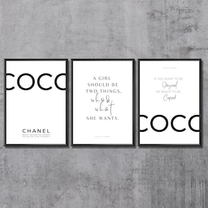  Print Wall Art Posters Coco Chanel Print Be Classy, Fashion  Wall Art Handwritten Gifts, Girl Room Decor (A4 (Print Only)): Posters &  Prints