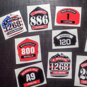 Fire Firefighter Engineer Fire Chief Captain Helmet Shield sticker - Custom just for You!
