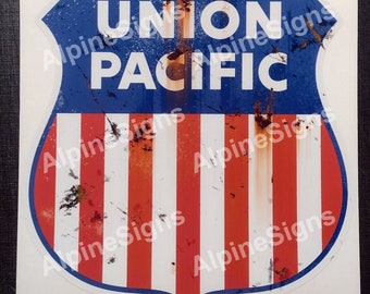 Union Pacific Railroad sticker distressed railroad train sticker decal