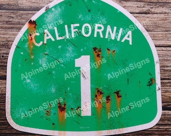 California State Highway Sign, Pacific Coast  Highway Sign, Distressed - Custom just for you!