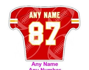 Kansas City Chiefs NFL Football Jersey Decal Sticker. Custom and Personalized just for you!