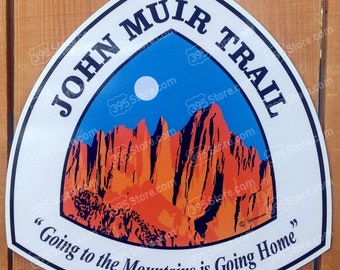 John Muir Trail sign, JMT sign, Sierra Nevada sign, Yosemite trail sign, Mt. Whitney trail sign, backpacking trail sign, through hiker sign