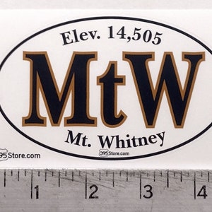 Mt Whitney MtW 14505 oval sticker decal