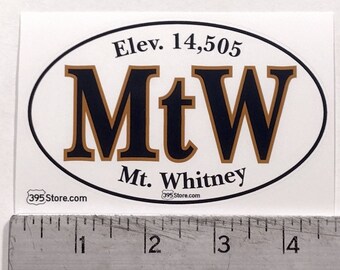 Mt Whitney MtW 14505 oval sticker decal