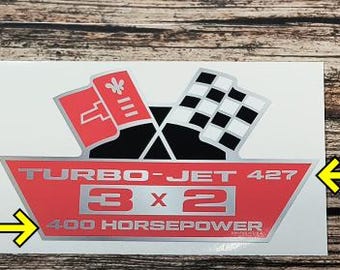 Tri-Power Air Cleaner Turbo Jet 3X2 Any CID Sticker Decal