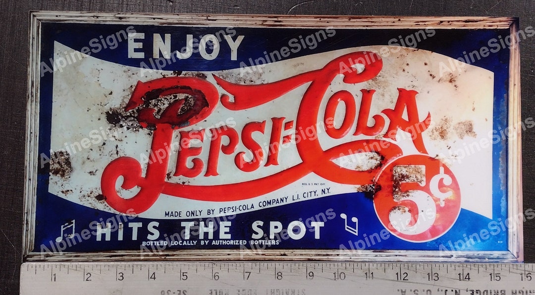 PEPSI ヴィンテージサイン HUGE VTG PEPSI ACRYLIC EMBOSSED OUTDOOR SIGN 72 X 35 SODA COLA