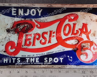 Letrero De Metal Retro De Pepsi Cola 20x30 Cm - Decoración Vintage Para Garaje, Cocina, Bar. Metal De Aluminio Con Agujeros Para Colgar.