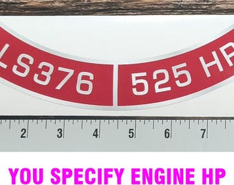 Custom LS376 Air Cleaner sticker decal