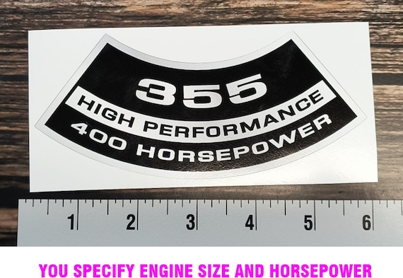 Chevy Turbo-Jet 300 HP Air Cleaner Sticker Decal – Chevrolet Emblem