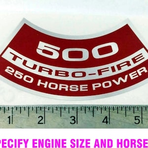 Custom Chevy Turbo-Fire Air Cleaner sticker decal Any CID Any HP