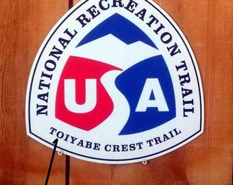 National Recreation Trail sign, PCT sign, Sierra Nevada sign, Custom hiking trail sign, Pacific Crest Trail, Personalized trail sign