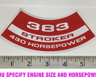Custom Chevy Stroker Air Cleaner Any CID Any HP sticker decal