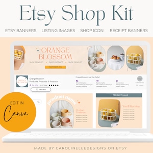 Etsy Shop Kit, Etsy Branding Kit, Canva Shop Banner Templates, Etsy Seller Success, Etsy Banners, Etsy Store Branding, Canva Brand Kit