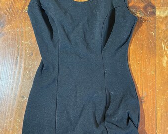 Costume intero vintage 1940s Aldrich & Aldrich Heavy Black Nylon - Taglia 34