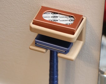 Wall Mounted Safety Razor Holder with Blade Storage