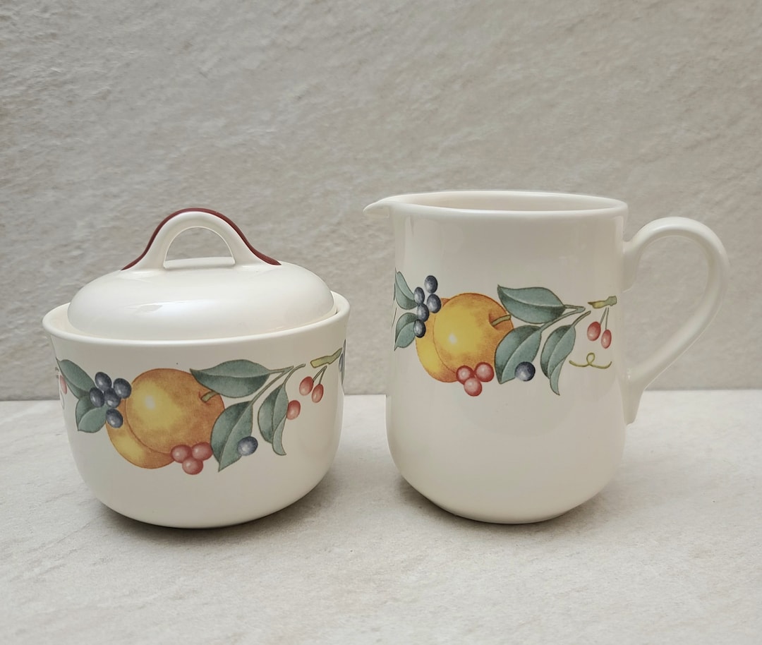 Vintage Corelle Coordinates Stoneware ABUNDANCE Fruit Pattern Etsy