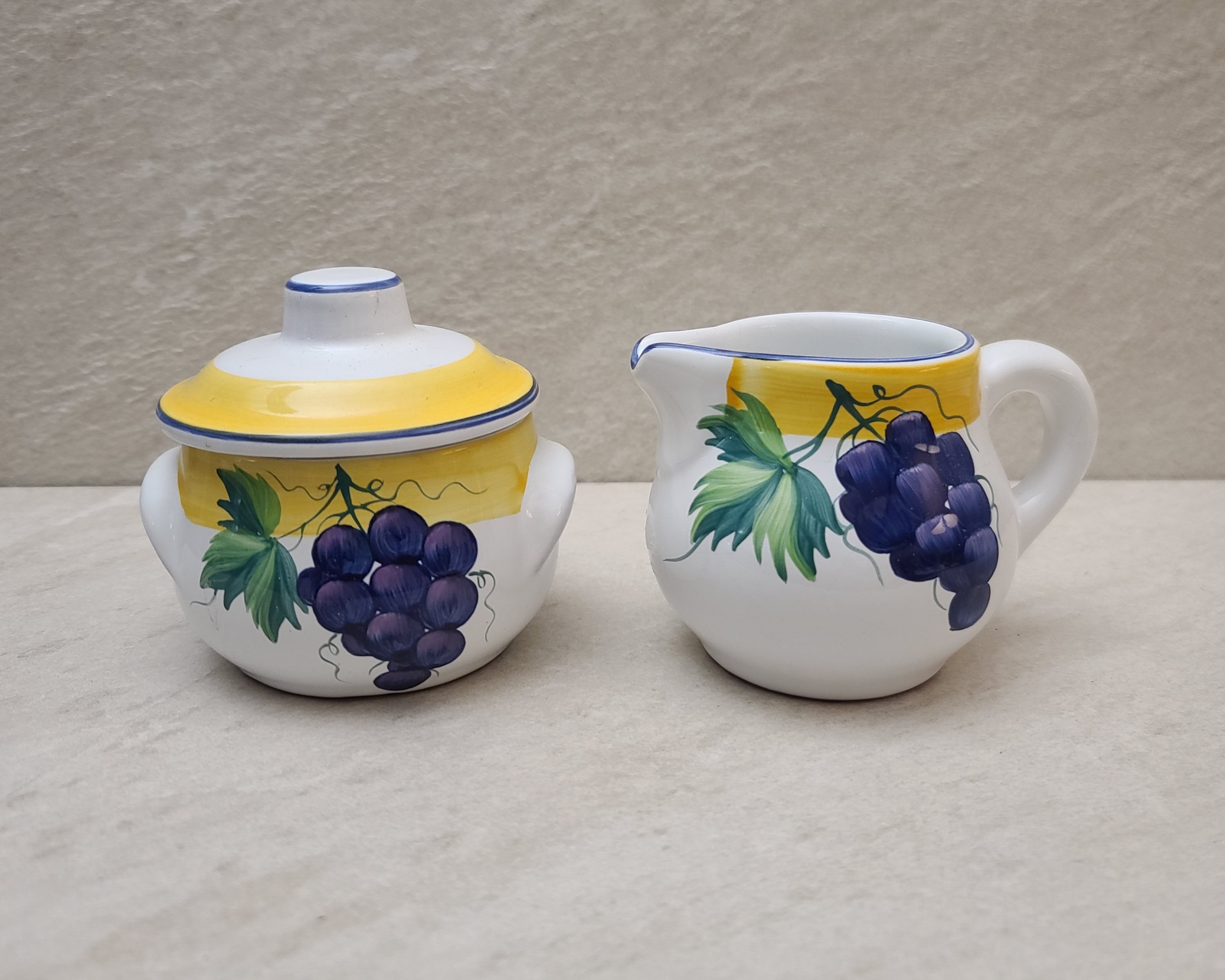 Vintage Herend Village Pottery VINEYARD Handpainted Hungary Sugar