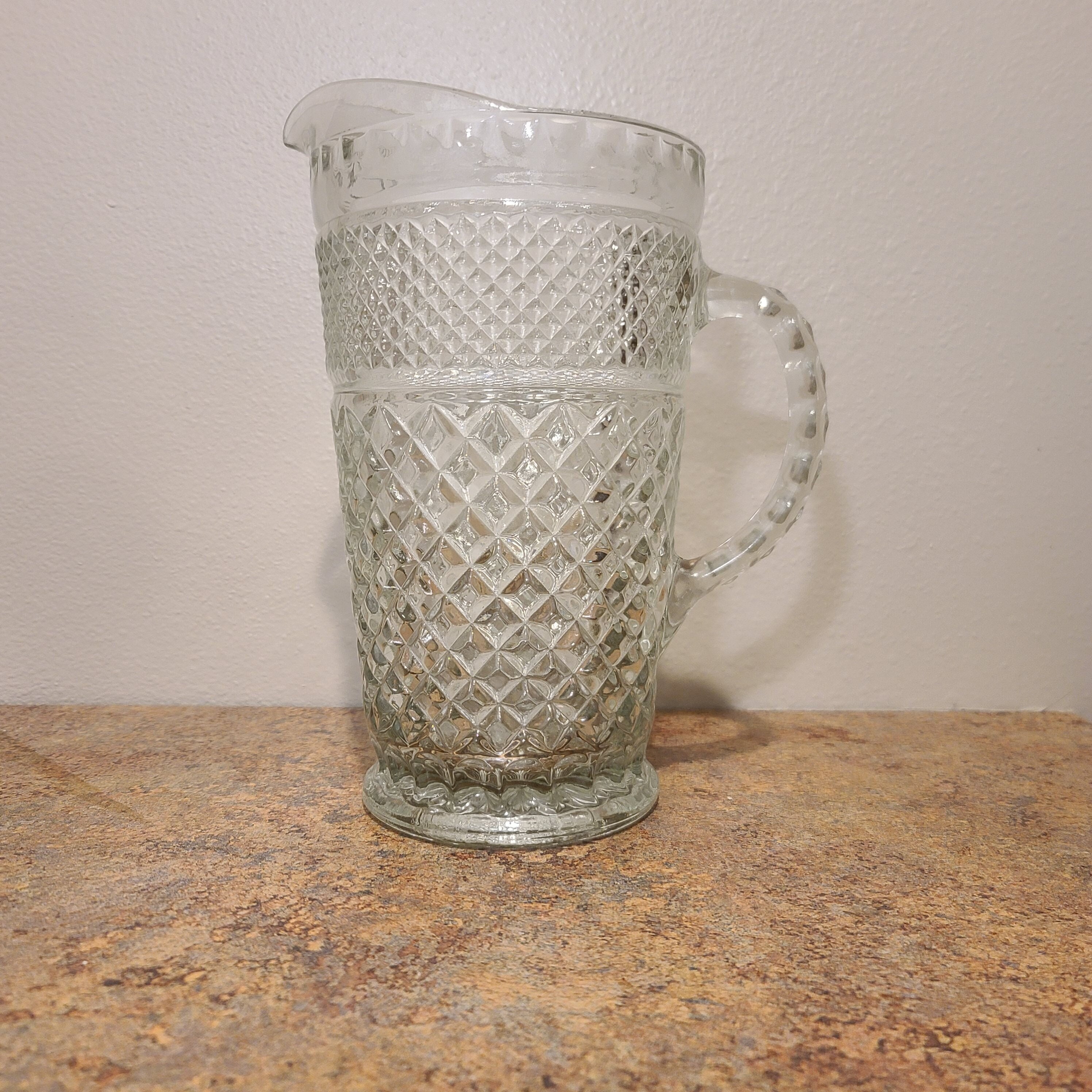 Vintage Anchor Hocking Wexford Crystal Pitcher Etsy