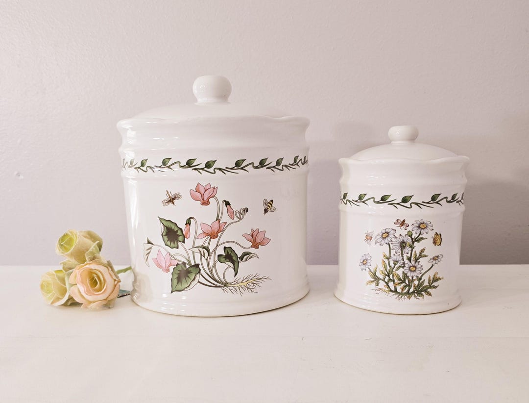 Vintage 1990's Lillian Vernon Botanicals Canister Set Etsy