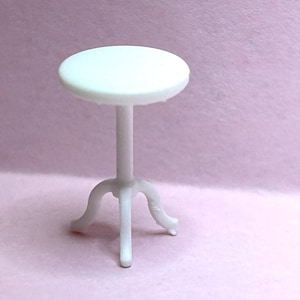 3D resin printed O scale 1:48 wrought iron tile/marble top side table white matte resin; also listed in HO and S scale