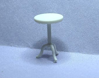 3D resin printed S scale 1:64 wrought iron tile/marble top side table white resin; also listed in HO and O scale