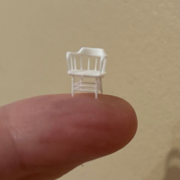 3D resin printed HO scale 1:87 saloon chair white