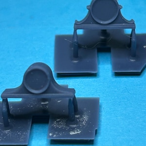 Set C Two 3D printed O scale 1:48 different tambour mantle clocks, gray resin. Can be made in S scale too; email for price quote