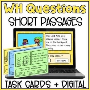 WH Fragen Short Passages Aufgabenkarten - Short Stories Verstehen