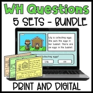 WH Fragen Kurze Passagen Aufgabenkarten | Leseverständnis Bundle