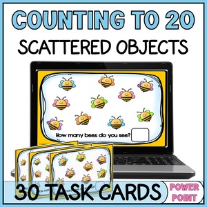 Counting Objects to 20 Task Cards | Differentiated | Scattered Configuration