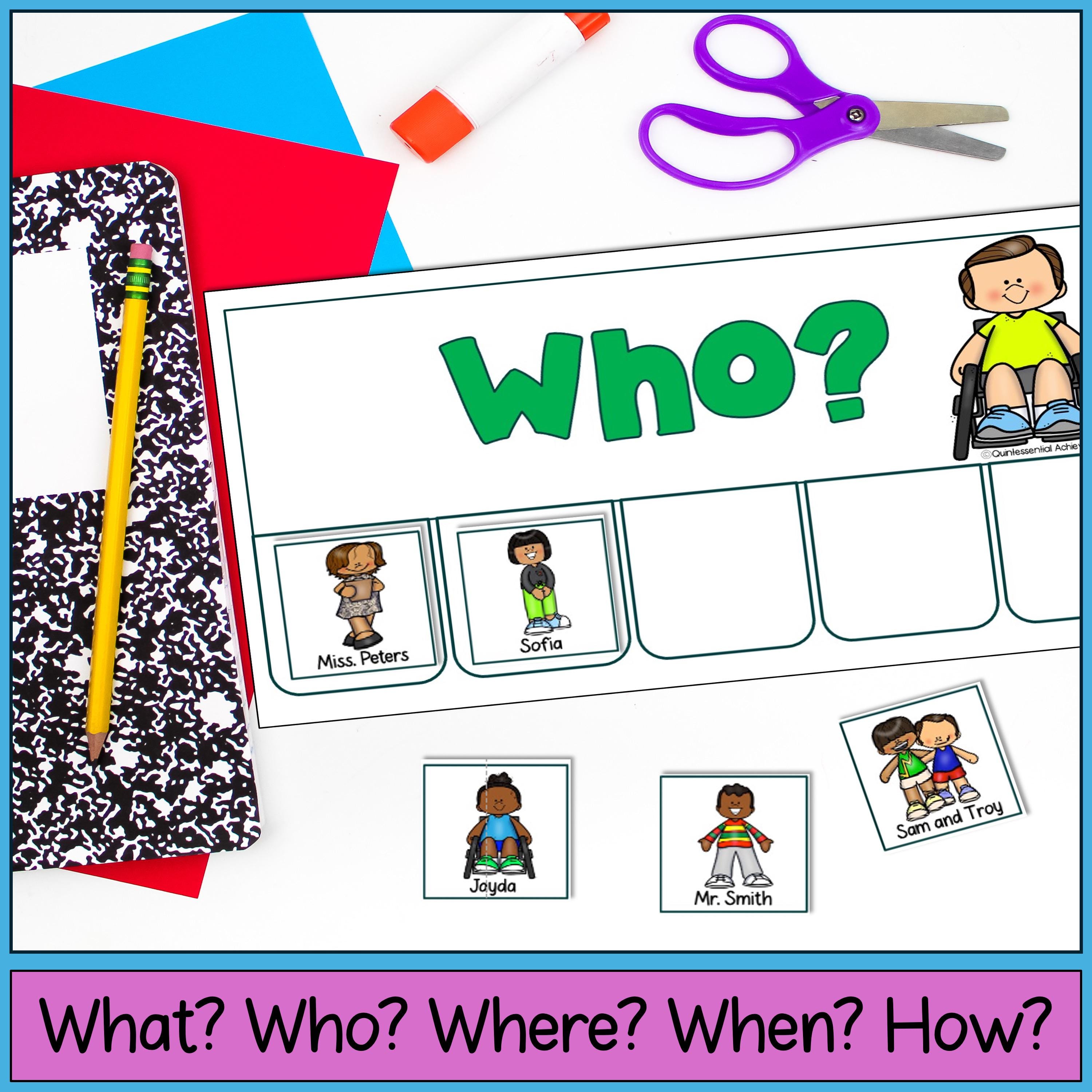WH Questions Activities | Flip Book, Anchor Charts & Mazes | Special Ed ...