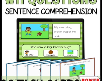 WH Questions Task Cards Sentence Comprehension With Pictures Visual Supports 3