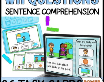Tarjetas de preguntas con imágenes - Comprensión lectora de oraciones 5