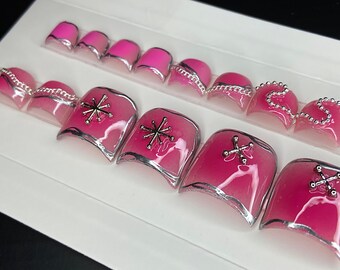 Pink Aura | Toe Press-Ons