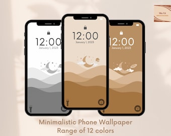 Set of 12 Minimalist Desert Sky Phone Wallpapers | Aesthetic Wallpaper | Digital Download | Neutral Wallpaper | Pastel wallpaper