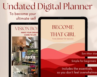 Dat meisje Planner | Digitale Planner 2023 | Direct downloaden | iPad-planner | Maandelijkse, wekelijkse, dagelijkse planner | Afdrukbaar