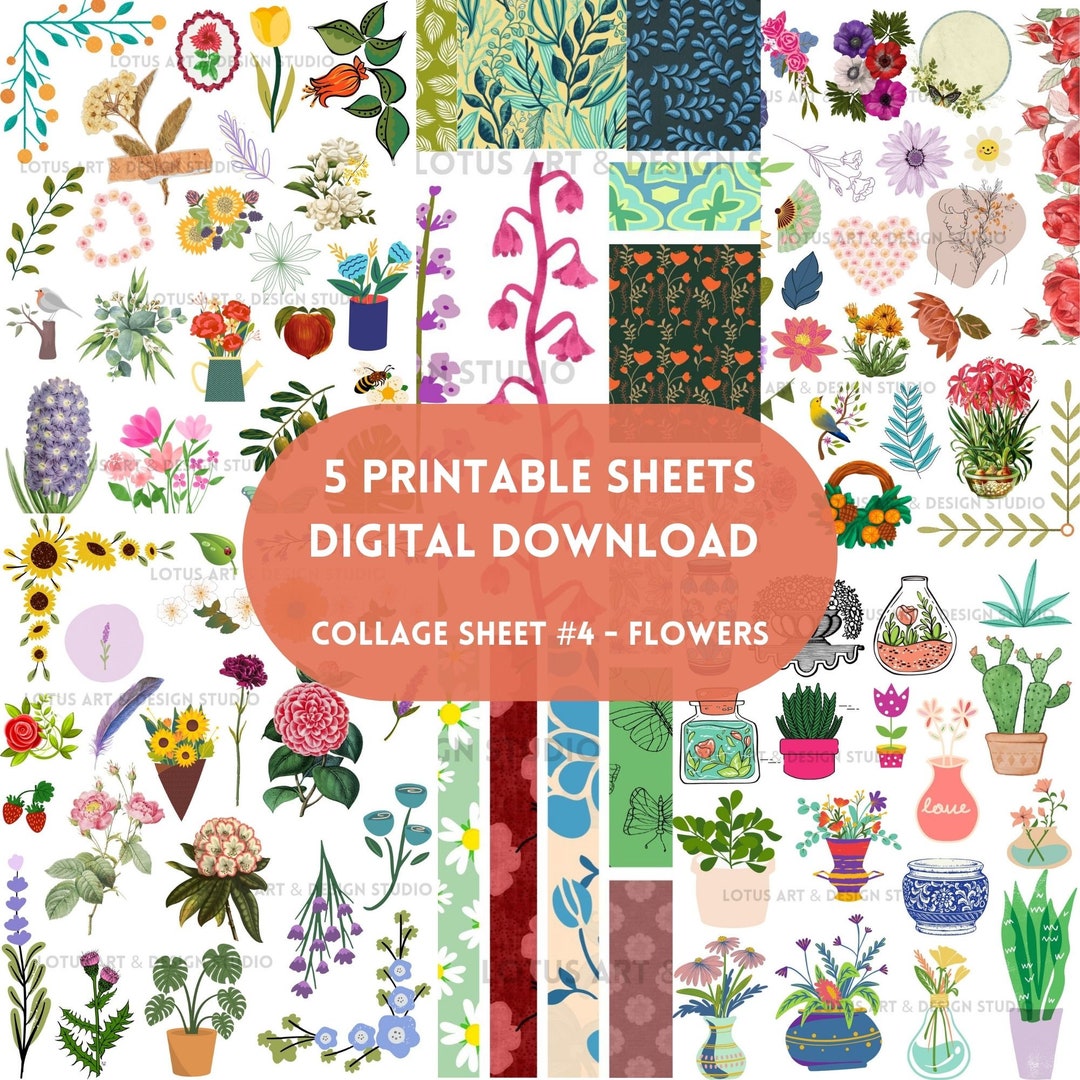 Printable Collage Sheets Digital Download for Mixed Media - Etsy