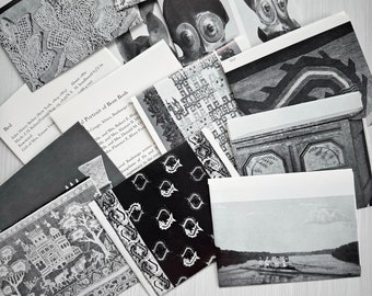 10 Handmade Envelopes from Book Pages Black and White Glossy, Junk Journal, Mixed Media, Ephemera, Scrapbooking, Paper Crafting