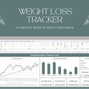 Modello di monitoraggio e fitness grigio per la perdita di peso, cartella di lavoro di pianificazione Excel facile da usare
