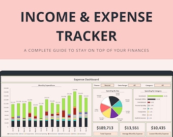 Planificador y rastreador de presupuesto mensual / Herramienta de ingresos y gastos para Excel