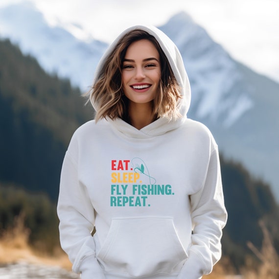 Eat Sleep Fly Fish Repeat Fishing Hoodie Boyfriend Sweatshirt Outdoor Sweater Fly Fishing Gift Fathers Gift Funny Fishing Shirt Gift Etsy