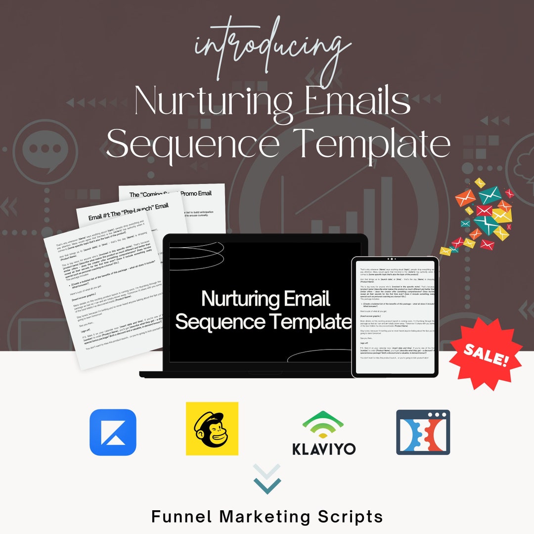 Nurturing Email Sequence Template for Email Marketing Etsy