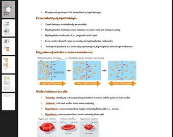 Biologie Notizen Lipide und Membran Transport