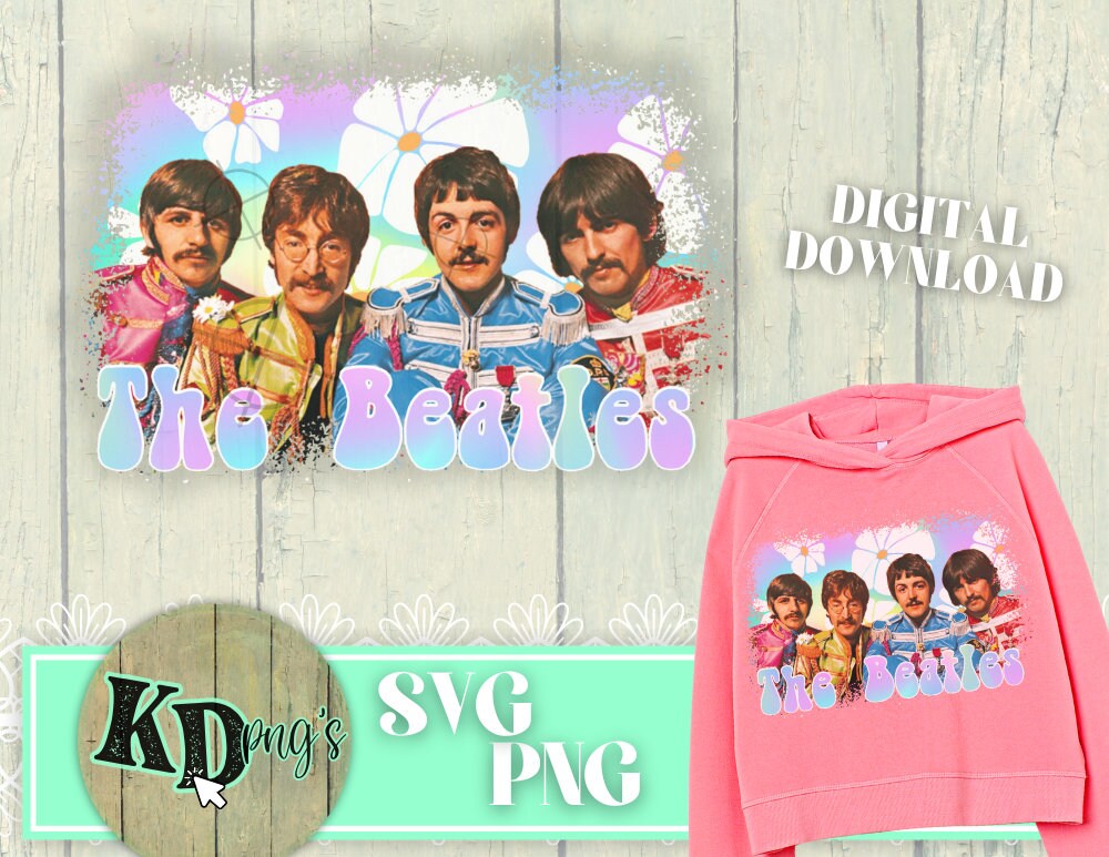 THE BEATLES “Let It Be”ヴィンテージTシャツ コピーライト Retro 60s Beatles PNG, Sublimation Design, DTF Transfer (digital
